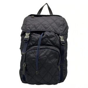 PRADA - Dark Navy Nylon Leather Backpack